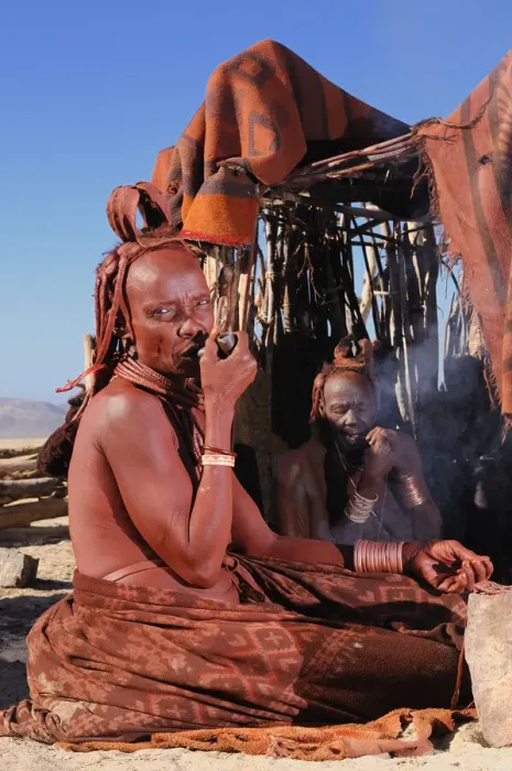 Framed Print : Namibia. Himba women, Himba village near Purros, Kaokoland, Kunene Region, Namibia