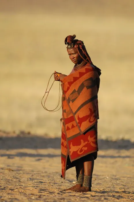 Framed Print : Namibia. Himba Woman, Village near Serra Cafema Wilderness Safaris at Kunene River