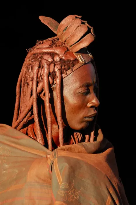 Framed Print : Namibia. Himba Woman, Village near Serra Cafema Wilderness Safaris at Kunene River