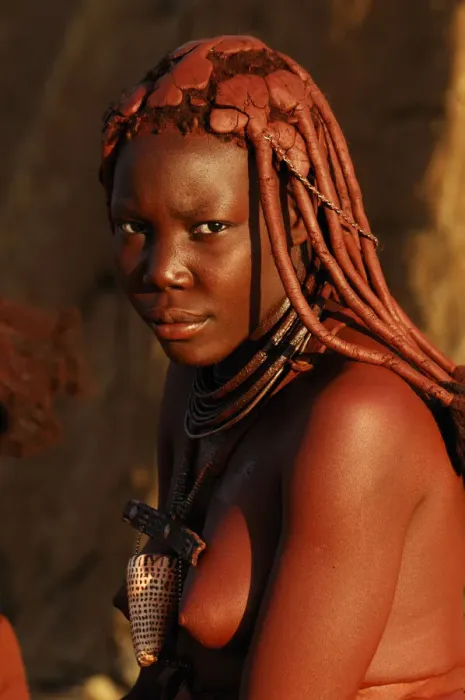 Framed Print : Namibia. Himba girl, village near Serra Cafema Wilderness Safaris at Kunene River