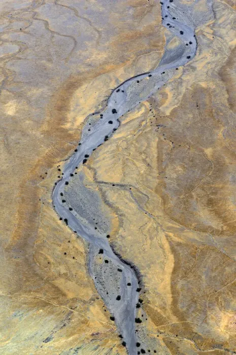 Framed Print : Namibia. Aerial view from flight from Kunene River to Skeleton Coast