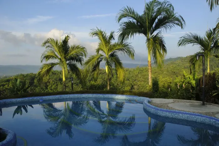 Framed Print : Resort. Central America; Costa Rica; Punarnas Province; resort pool