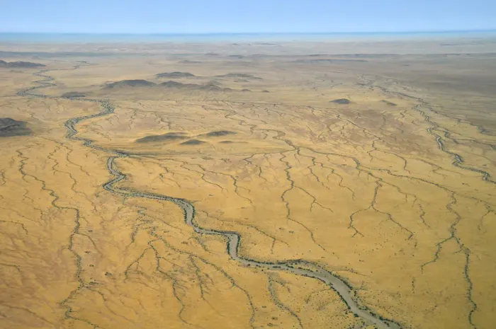 Framed Print : Safari. Aerial view near Serra Cafema, Kunene Region, Namibia