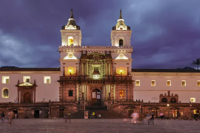 Framed Print : Quito. South America; Ecuador; Quito, Old Town, Monasterio San Francisco;