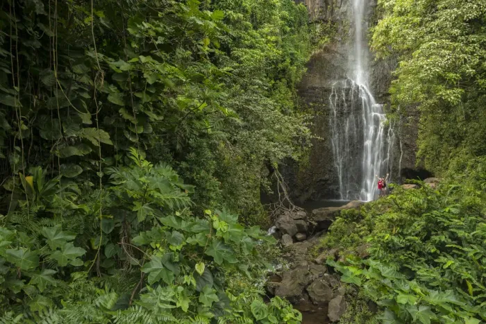 Framed Print : Maui. USA, Hawaii, Maui, Hana, waterfall, people taking selfie Framed Print : Maui. USA, Hawaii, Maui, Hana, waterfall, people taking selfie