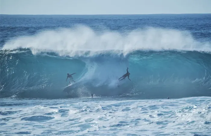 Framed Print : Oahu. USA, Hawaii, Oahu, North Shore, surfing, waves